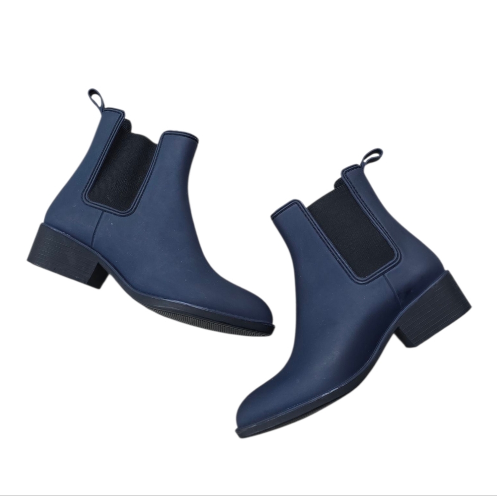 Jeffrey Campbell Stormy Matte Blue Rubber Short Rain Boot Size 8 - Picture 3 of 8